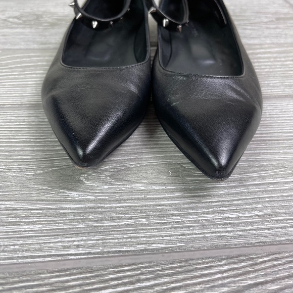 ANINE BING Spiked Ankle Wrap Point Toe Ballet Flat - Witchy Goth - Picture 4 of 8